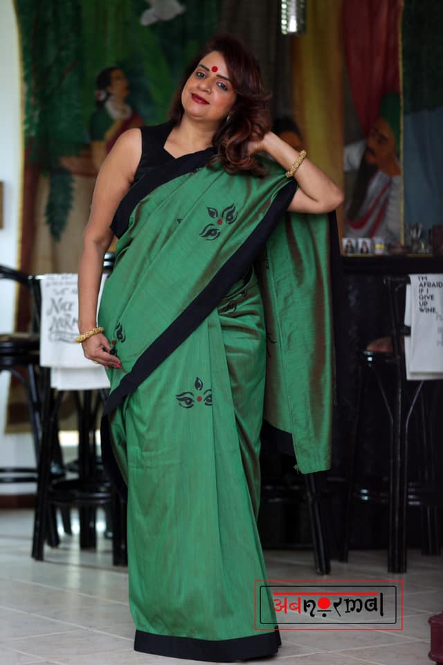 Navadurga Sari in Green
