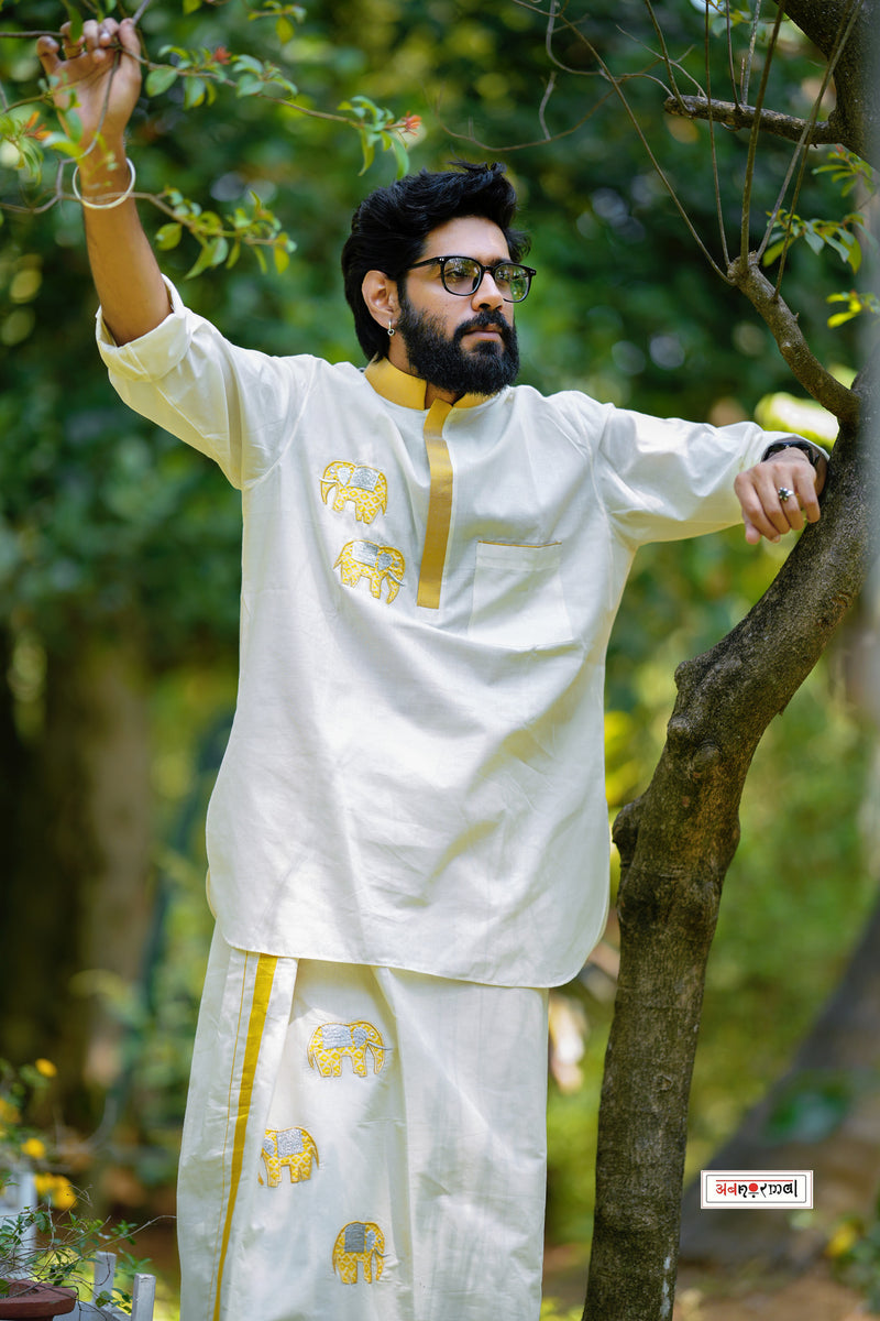 ANAHITA KASAVU SHORT KURTA - GOLD KARA