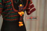 Aane-Navilu-Kubsa (Green & Orange) - Choli