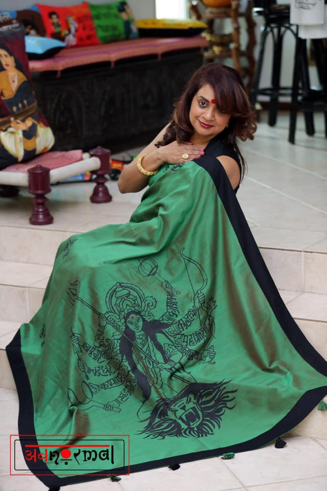 “Navadurga” Sari in Green
