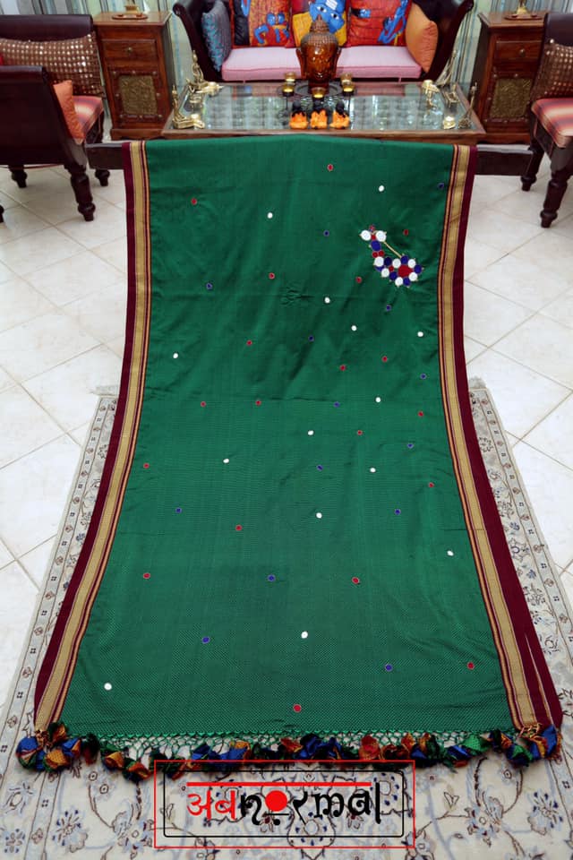 “Apsara“ sari in green